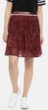 All About You Red Printed Flared Skirt Women