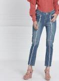 All About You Women Blue Straight Fit Mid Rise Mildly Distressed Stretchable Jeans