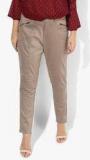 All Beige Solid Regular Fit Chinos women