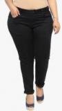 All Black Mid Rise Regular Fit Jeans women