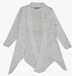 All Grey Milange Solid Shrug Women