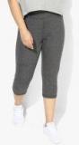 All Grey Solid Capri Women