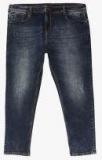 All Navy Blue Washed Mid Rise Regular Fit Jeans Women