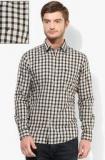 Allen Solly Beige Checks Regular Fit Casual Shirt Men