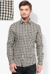 Allen Solly Beige Checks Regular Fit Casual Shirt men