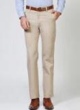 Allen Solly Beige Regular Fit Solid Formal Trousers Men