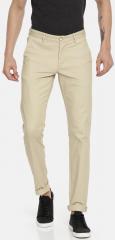 Allen Solly Beige Smart Slim Fit Solid Chinos men