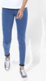 Allen Solly Blue Solid Mid Rise Slim Fit Jeggings women