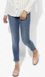 Allen Solly Blue Washed Mid Rise Regular Fit Jeans women