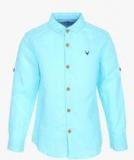 Allen Solly Junior Aqua Blue Casual Shirt boys