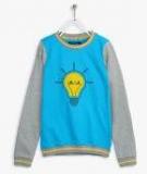 Allen Solly Junior Blue & Grey Printed Sweatshirt Girls