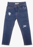 Allen Solly Junior Blue Regular Fit Mid Rise Mildly Distressed Jeans Girls