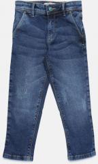 Allen Solly Junior Blue Slim Fit Mid Rise Low Distress Jeans boys