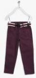 Allen Solly Junior Burgundy Slim Fit Trouser Boys