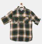 Allen Solly Junior Green Checked Regular Fit Casual Shirt boys