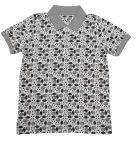 Allen Solly Junior Grey & Black Printed Polo Collar T Shirt boys