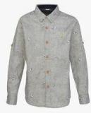 Allen Solly Junior Grey Regular Fit Casual Shirt Boys