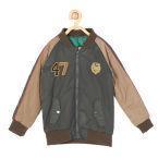 Allen Solly Junior Grey Solid Bomber Jacket Boys