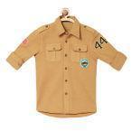 Allen Solly Junior Khaki Regular Fit Solid Casual Shirt Boys