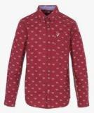 Allen Solly Junior Maroon Casual Shirt boys