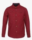 Allen Solly Junior Maroon Regular Fit Casual Shirt boys