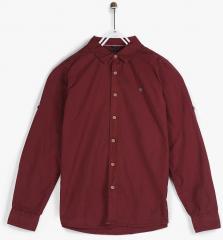 Allen Solly Junior Maroon Slim Fit Casual Shirt boys