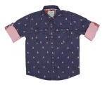 Allen Solly Junior Navy Blue & Pink Regular Fit Printed Casual Shirt boys