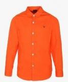 Allen Solly Junior Orange Regular Fit Casual Shirt boys