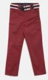 Allen Solly Junior Red Solid Slim Fit Regular Trouser boys