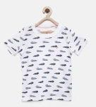 Allen Solly Junior White Printed Round Neck T Shirt Boys