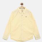 Allen Solly Junior Yellow Solid Regular Fit Casual Shirt Boys