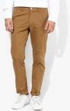 Allen Solly Khaki Solid Chinos Men