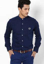 Allen Solly Navy Blue Full Sleeves Casual Shirts men