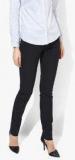 Allen Solly Navy Blue Solid Chinos women