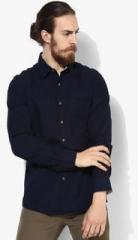 Allen Solly Navy Blue Solid Regular Fit Casual Shirt men