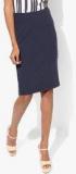 Allen Solly Navy Blue Textured Pencil Skirt women