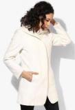 Allen Solly Off White Solid Winter Jacket Women