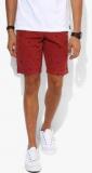 Allen Solly Red Textured Shorts Men