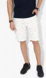 Allen Solly White Printed Slim Fit Shorts men