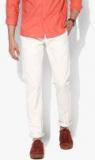 Allen Solly White Solid Smart Slim Fit Chinos Men