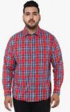 Alto Moda By Pantaloons Red Checked Regular Fit Casual Shirt men