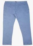 Altomoda By Pantaloons Blue Solid Regular Fit Chinos Women