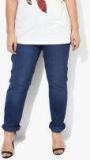 Altomoda By Pantaloons Navy Blue Washed Mid Rise Slim Fit Jeans Women