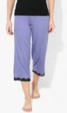 Amante Blue Solid Capri women