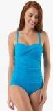 Amante Blue Solid Swimsuit Women