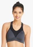 Amante Grey Solid Lightly Padded Sports Bra women