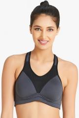 Amante Grey Solid Lightly Padded Sports Bra women