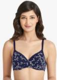 Amante Navy Blue Printed Lightly Padded T Shirt Bra women