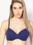 Amante Navy Blue Solid Padded Bra Women