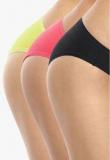 Amante Pack Of 3 Assorted Solid Low Rise Bikini Women